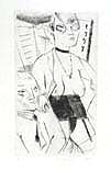 ALBERTO MANFREDI,The lady with glasses , drypoint